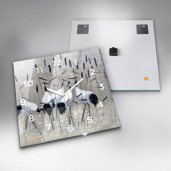 Štvorcové hodiny Žeriavy v rákosí