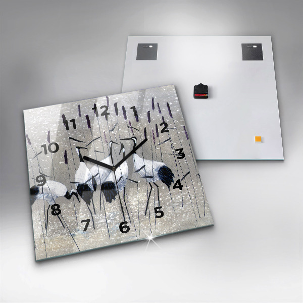 Štvorcové hodiny Žeriavy v rákosí