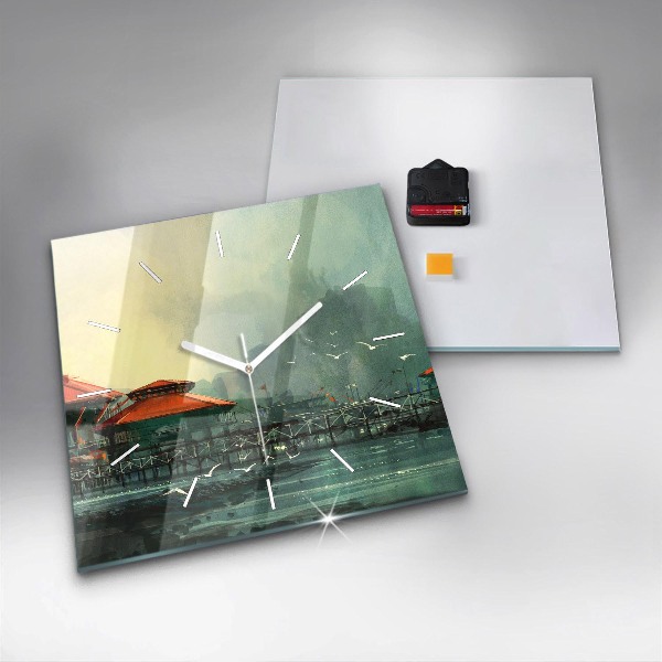 Štvorcové hodiny Rybárska dedina