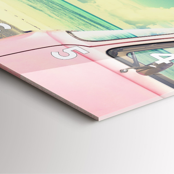 Štvorcové hodiny Auto so surfom