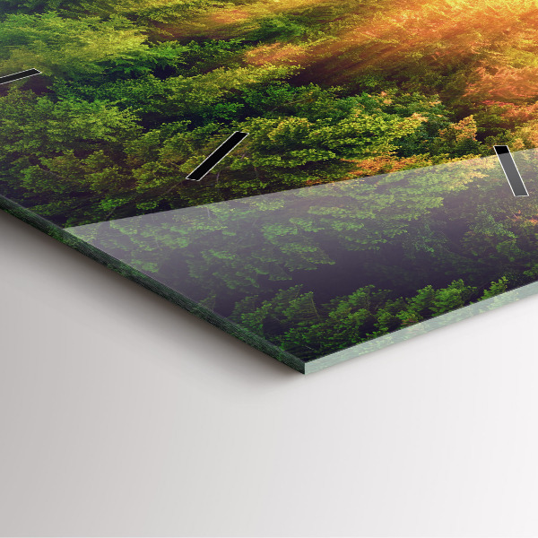 Štvorcové hodiny Západ slnka nad kopcami