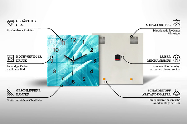 Štvorcové hodiny Západ slnka nad kopcami