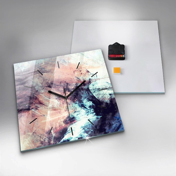 Štvorcové hodiny Abstraktný obraz