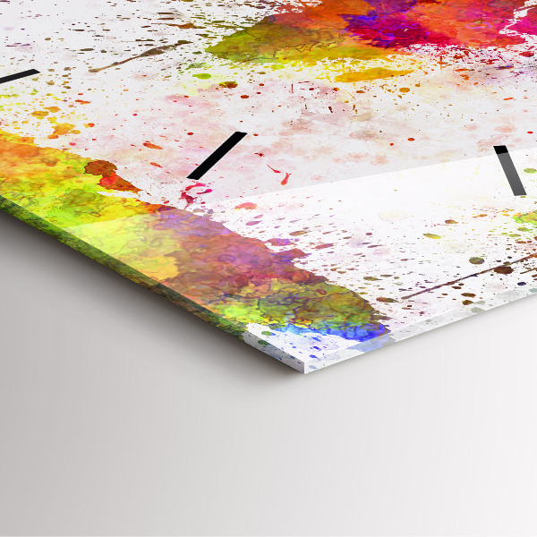 Štvorcové hodiny Akvarelová mapa sveta