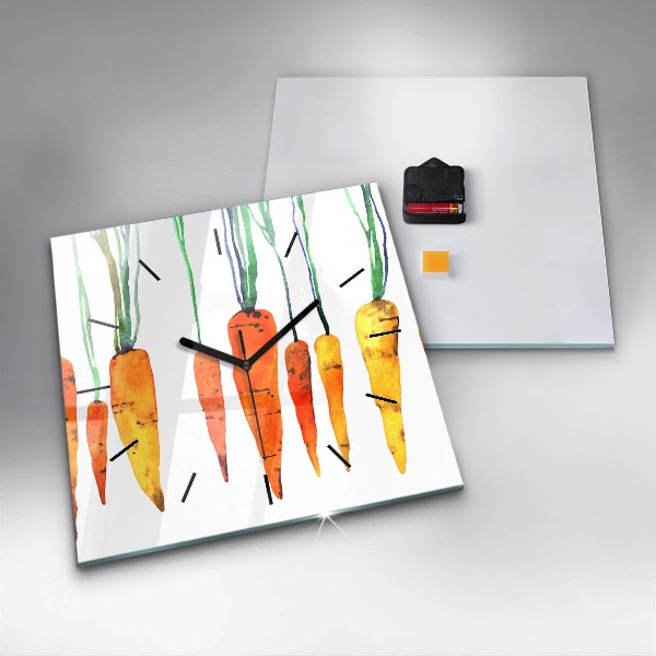 Štvorcové hodiny Mrkva ilustrácie