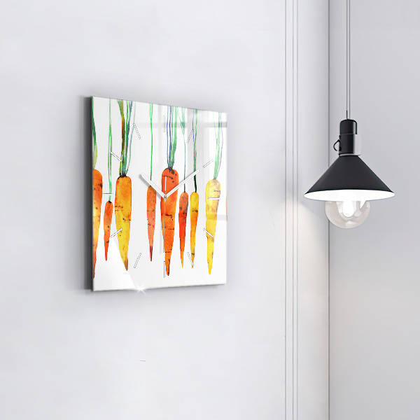 Štvorcové hodiny Mrkva ilustrácie