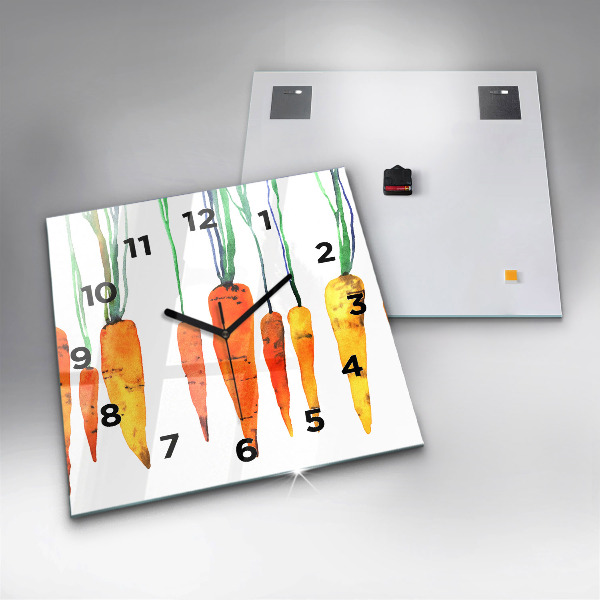 Štvorcové hodiny Mrkva ilustrácie