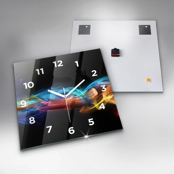 Štvorcové hodiny Abstraktné farebné čiary