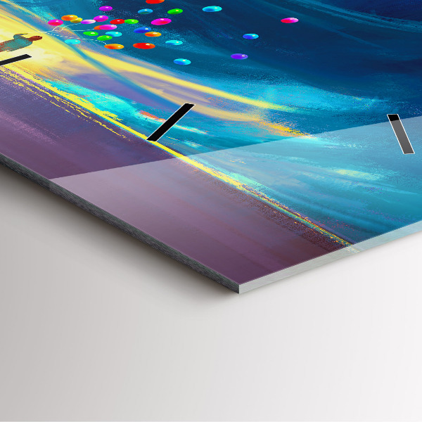 Štvorcové hodiny Dieťa a balóny