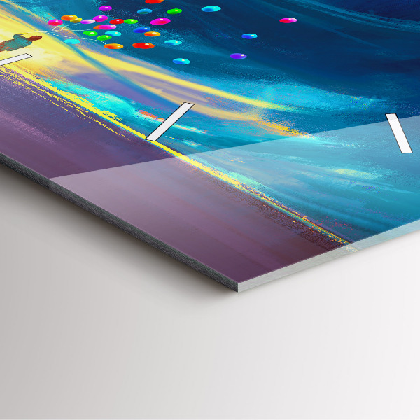 Štvorcové hodiny Dieťa a balóny