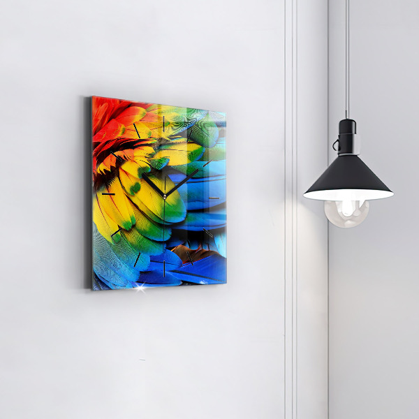 Štvorcové hodiny Farebné vtáčie krídla