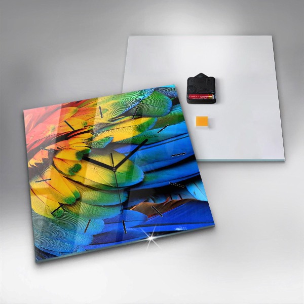 Štvorcové hodiny Farebné vtáčie krídla