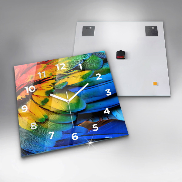 Štvorcové hodiny Farebné vtáčie krídla