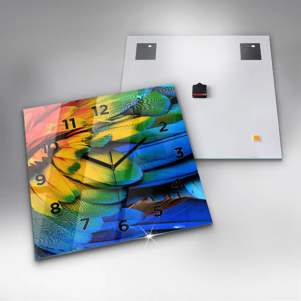 Štvorcové hodiny Farebné vtáčie krídla