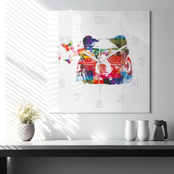 Štvorcové hodiny Medvedia hlava