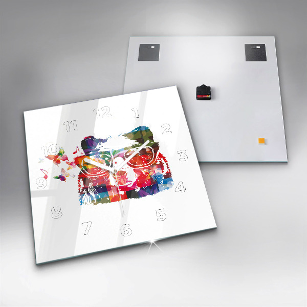 Štvorcové hodiny Medvedia hlava