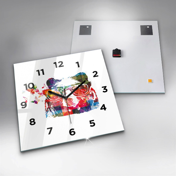 Štvorcové hodiny Medvedia hlava