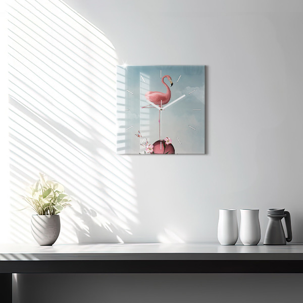 Štvorcové hodiny Neskutočný plameniak