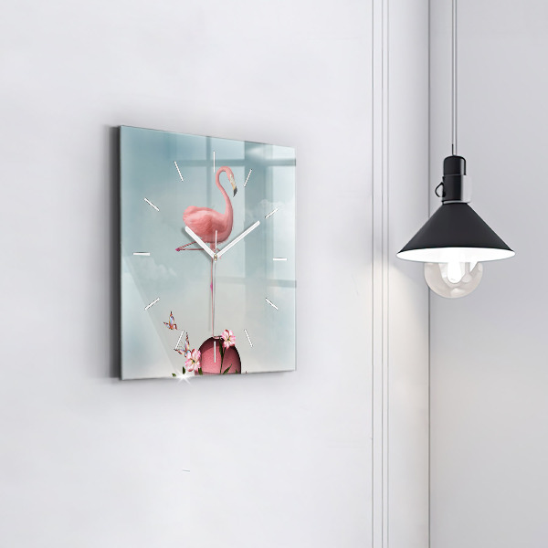 Štvorcové hodiny Neskutočný plameniak