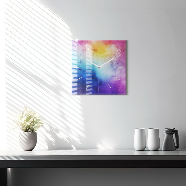 Štvorcové hodiny Farebné škvrny