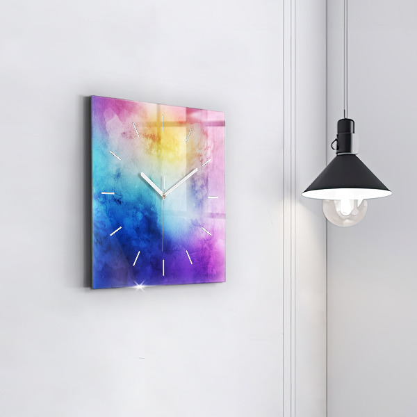 Štvorcové hodiny Farebné škvrny