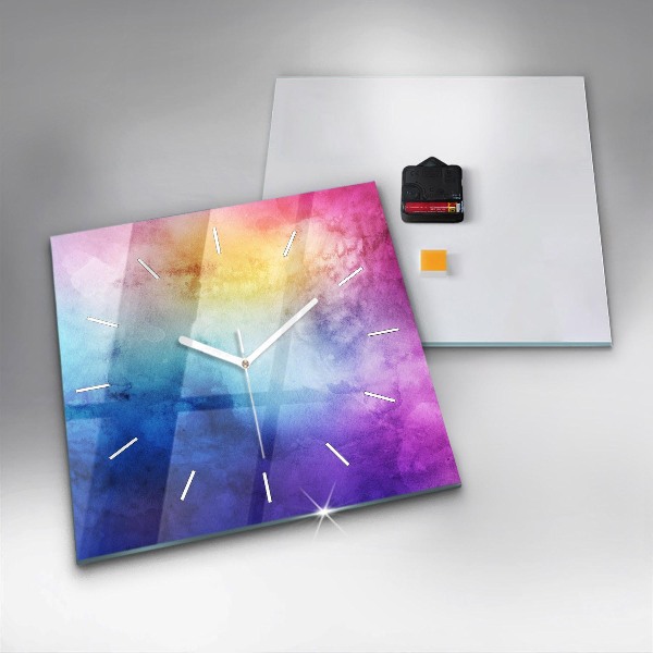 Štvorcové hodiny Farebné škvrny