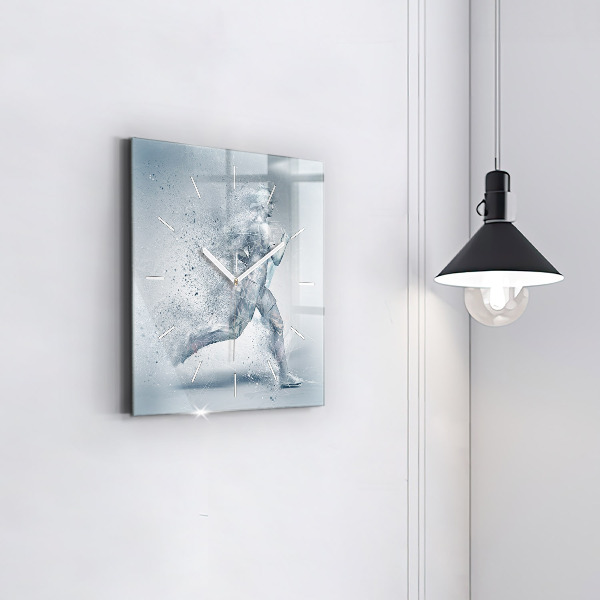 Štvorcové hodiny Bežiaci muž