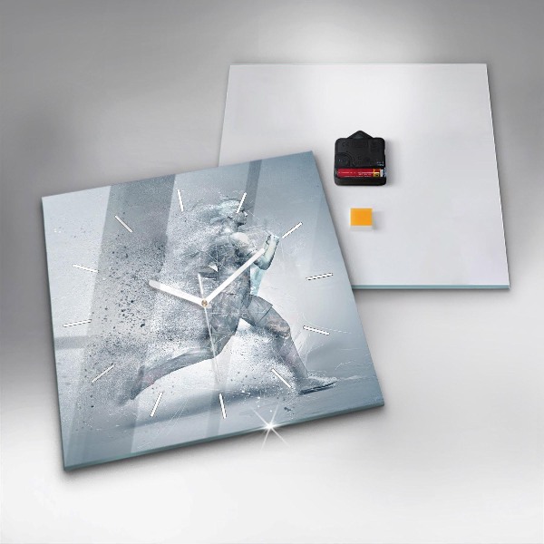 Štvorcové hodiny Bežiaci muž