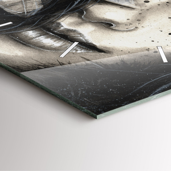 Štvorcové hodiny Maľovaný portrét