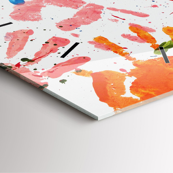 Štvorcové hodiny Odtlačky detských rúk