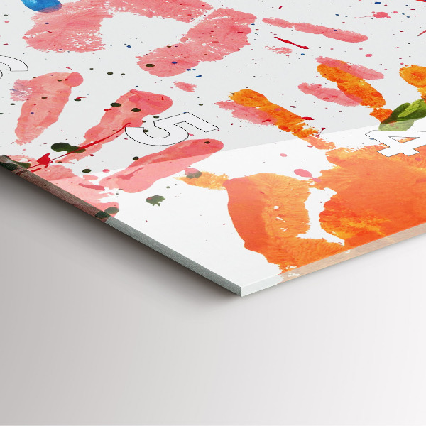 Štvorcové hodiny Odtlačky detských rúk