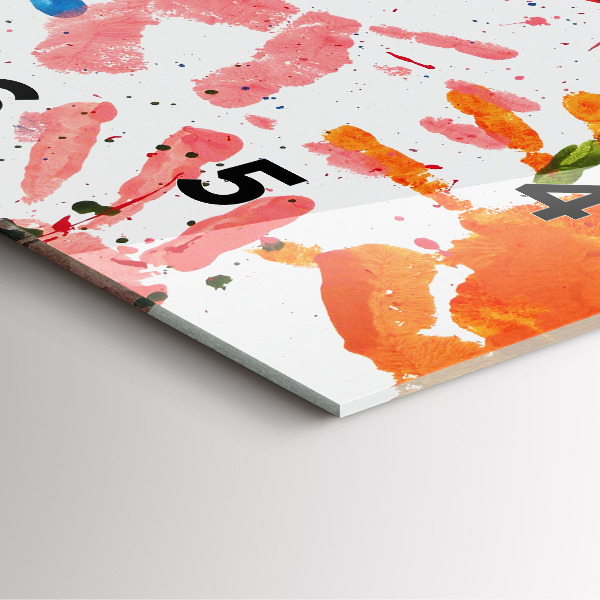 Štvorcové hodiny Odtlačky detských rúk