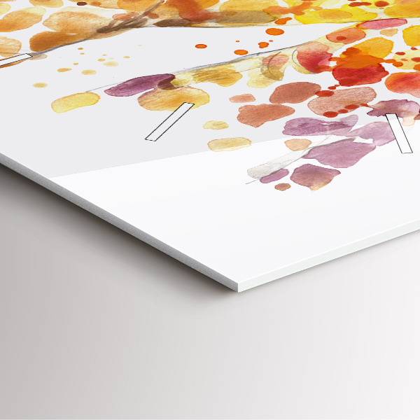 Štvorcové hodiny Žirafa - akvarel