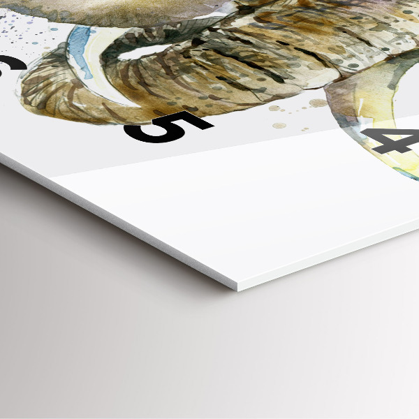 Štvorcové hodiny Maľované zvieratá slonov