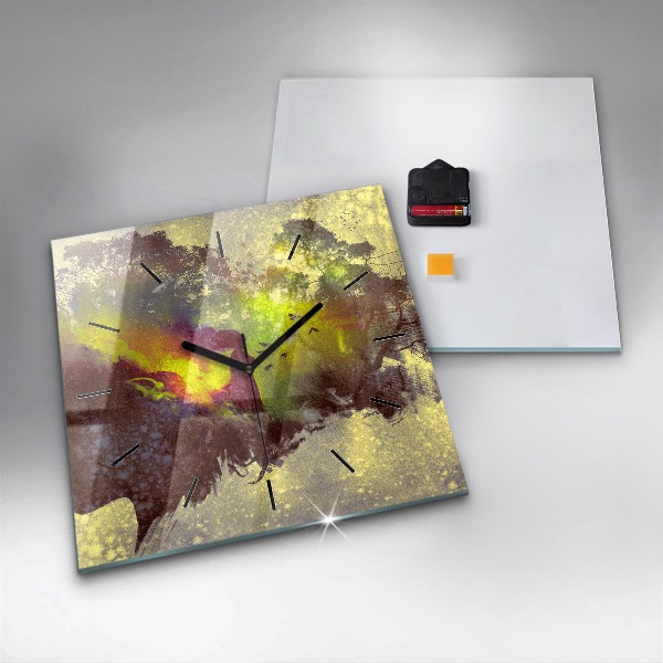 Štvorcové hodiny Žena v lese