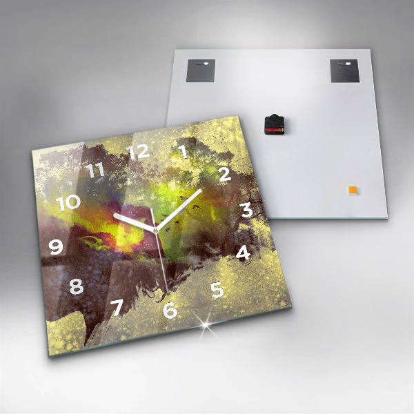 Štvorcové hodiny Žena v lese