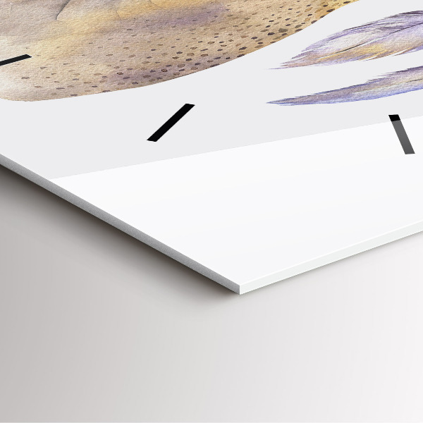 Štvorcové hodiny Hlava jeleňa a kvety