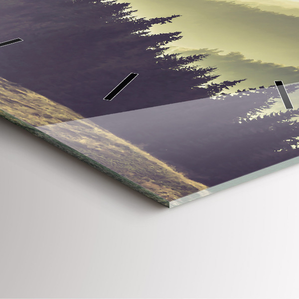 Štvorcové hodiny Hmlisté horské svahy