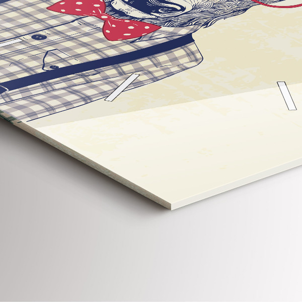 Štvorcové hodiny Jeleň v košeli