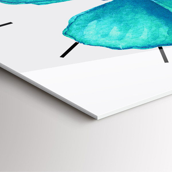 Štvorcové hodiny Tyrkysový letný motýľ