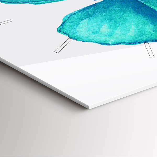 Štvorcové hodiny Tyrkysový letný motýľ