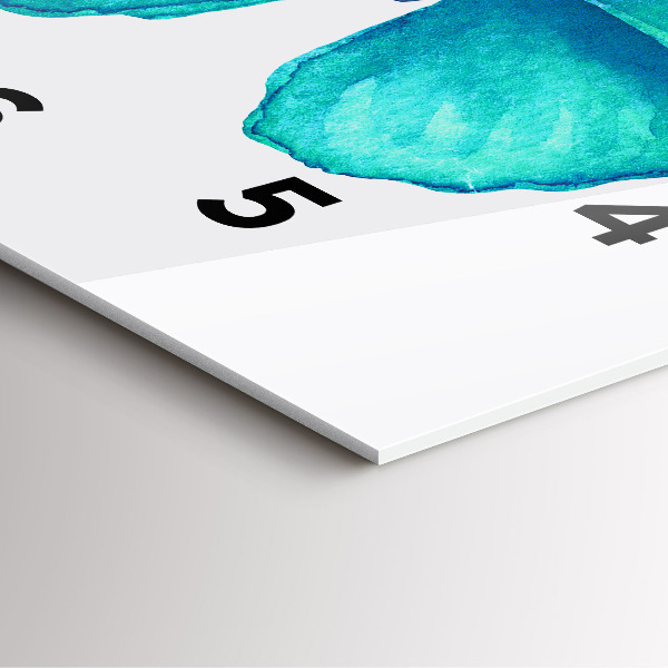 Štvorcové hodiny Tyrkysový letný motýľ