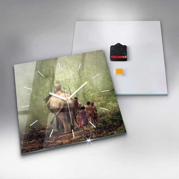 Štvorcové hodiny Deti vedú slona