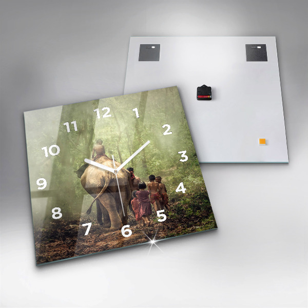 Štvorcové hodiny Deti vedú slona