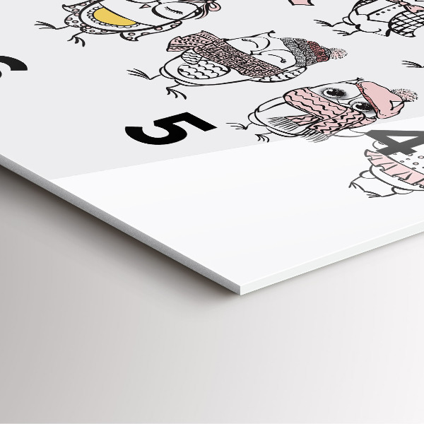 Štvorcové hodiny Vintage plagát so sovami