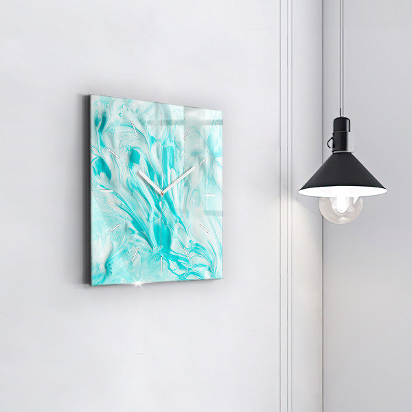 Štvorcové hodiny Modrá abstrakcia