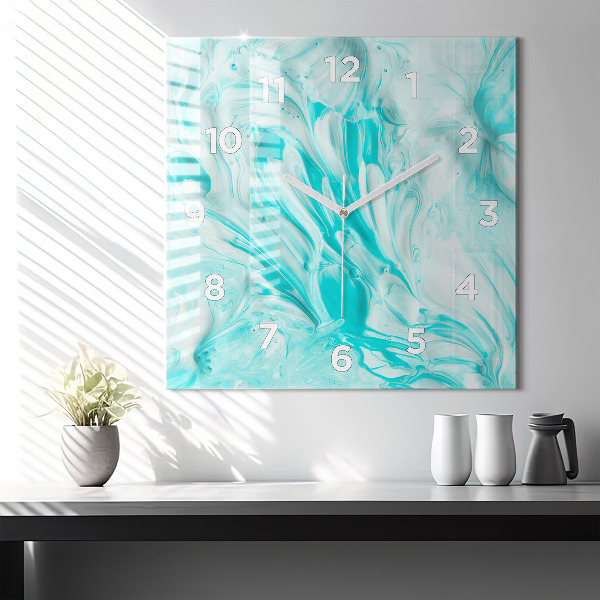 Štvorcové hodiny Modrá abstrakcia