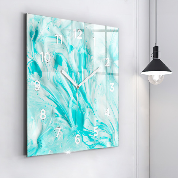Štvorcové hodiny Modrá abstrakcia