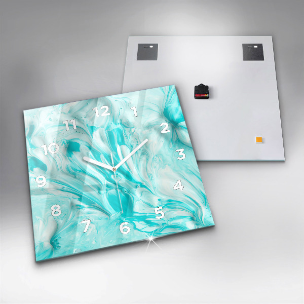 Štvorcové hodiny Modrá abstrakcia