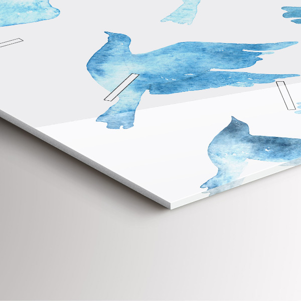 Štvorcové hodiny Lietajúce modré vtáky